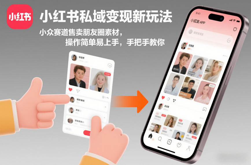 小红书私域变现新玩法，小众赛道售卖朋友圈素材，操作简单易上手，手把手教你-副业网