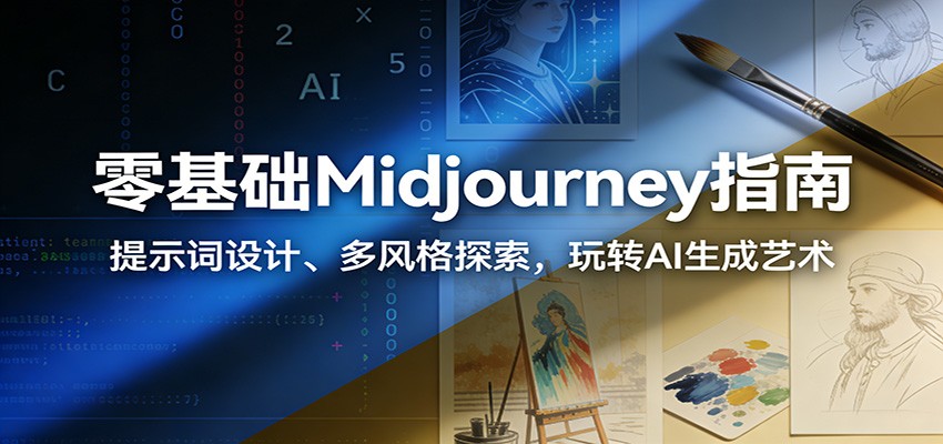 零基础Midjourney指南：提示词设计、多风格探索，玩转AI生成艺术-副业网