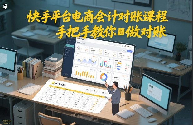 快手平台电商会计对账课程，手把手教你做对账-副业网