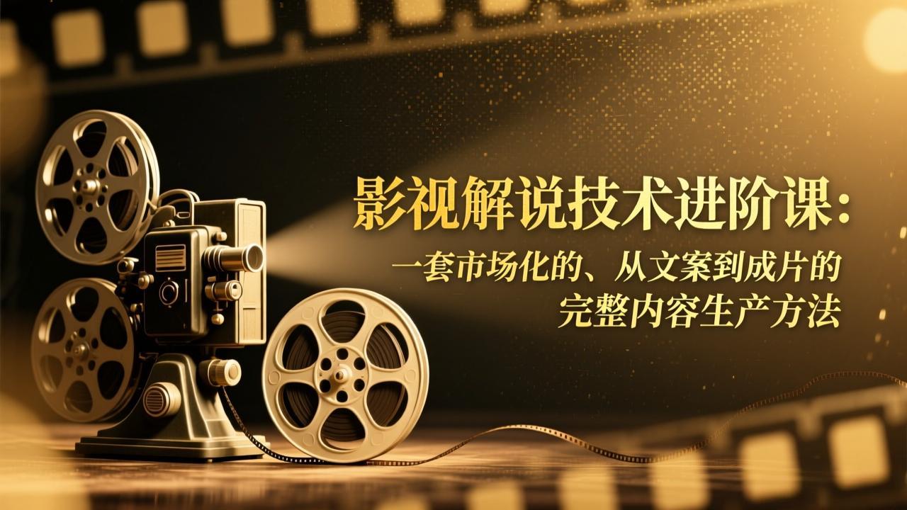 影视解说技术进阶课：一套市场化的、从文案到成片的完整内容生产方法-副业网