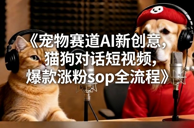 宠物赛道AI新创意，猫狗对话短视频，爆款涨粉sop全流程-副业网