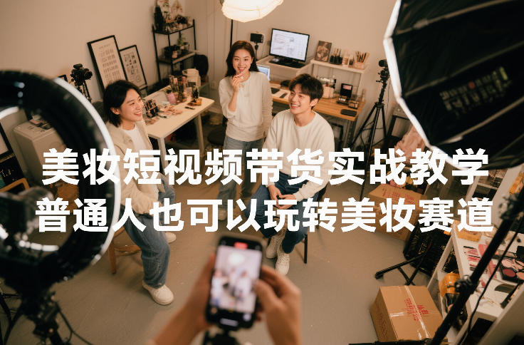 美妆短视频带货实战教学，普通人也可以玩转美妆赛道-副业网