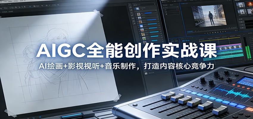 AIGC全能创作实战课：AI绘画+影视视听+音乐制作，打造内容核心竞争力-副业网