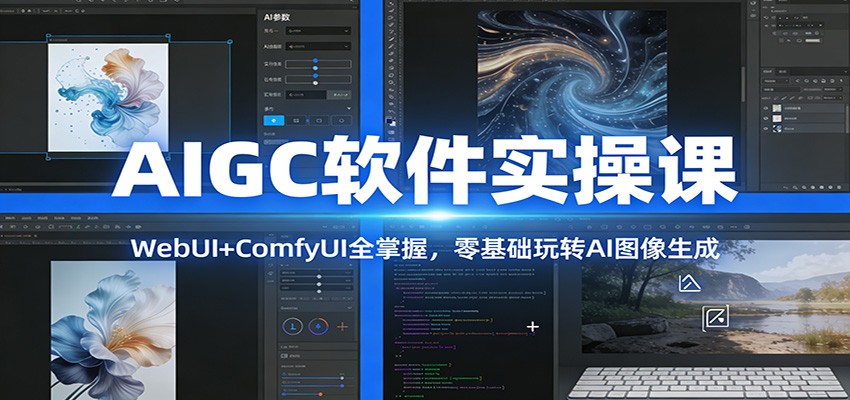 AIGC软件实操课：WebUI+ComfyUI全掌握，零基础玩转AI图像生成-副业网