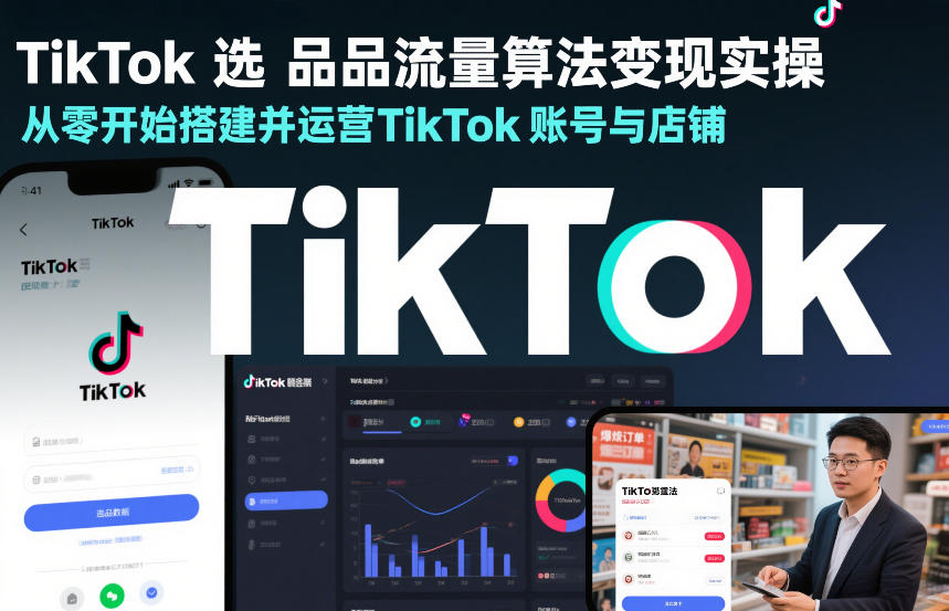TikTok选品流量算法变现实操，从零开始搭建并运营TikTok账号与店铺-副业网