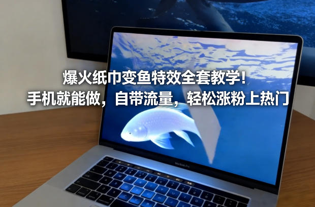 爆火纸巾变鱼特效全套教学！手机就能做，自带流量，轻松涨粉上热门-副业网