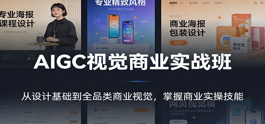AIGC视觉商业实战班：从设计基础到全品类商业视觉，掌握商业实操技能-副业网