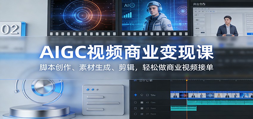 AIGC视频商业变现课：脚本创作、素材生成、剪辑，轻松做商业视频接单-副业网