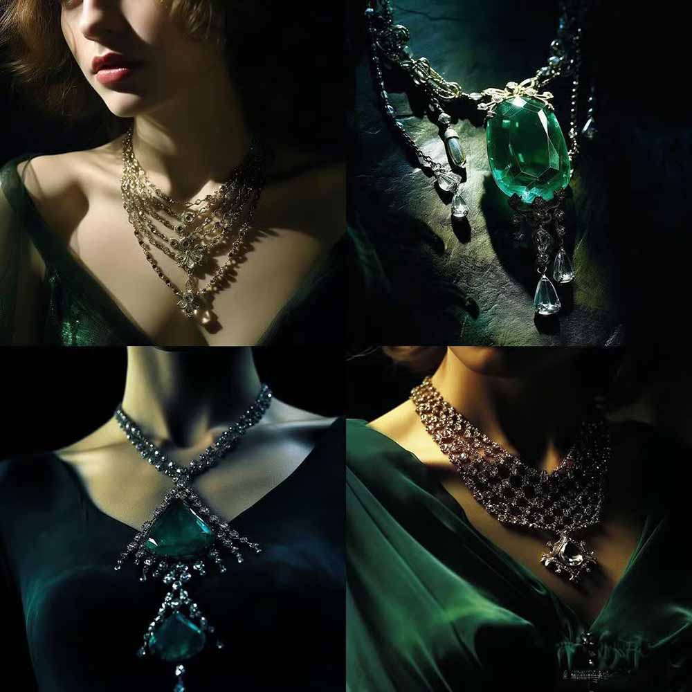 图片[4]-460+专业Midjourney珠宝摄影AI提示词+成效果图，戒指/项链/耳环/手链/宝石/及奢侈配饰等全品类-副业网