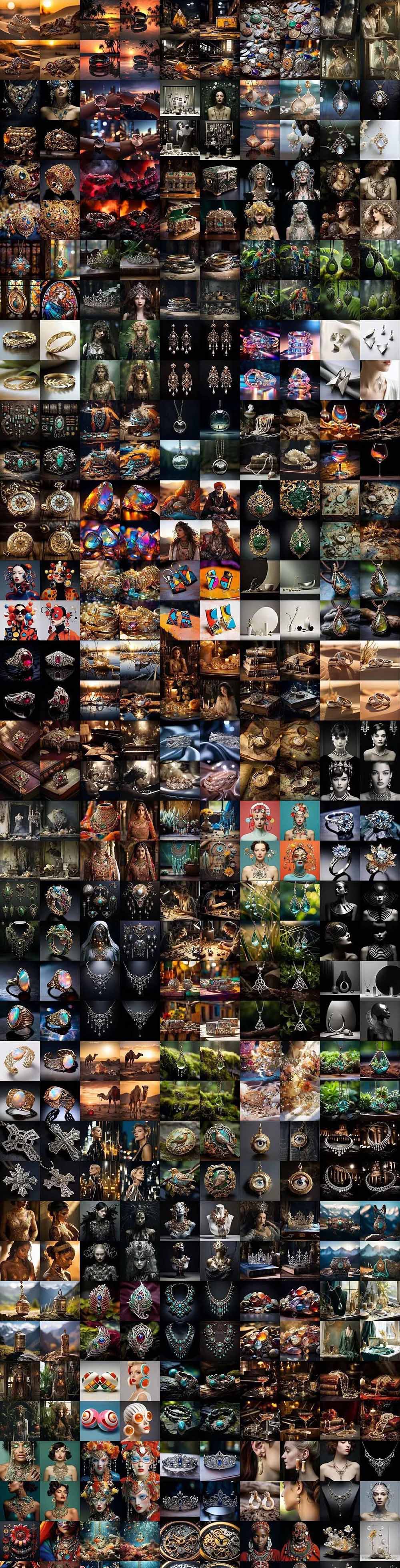 图片[9]-460+专业Midjourney珠宝摄影AI提示词+成效果图，戒指/项链/耳环/手链/宝石/及奢侈配饰等全品类-副业网