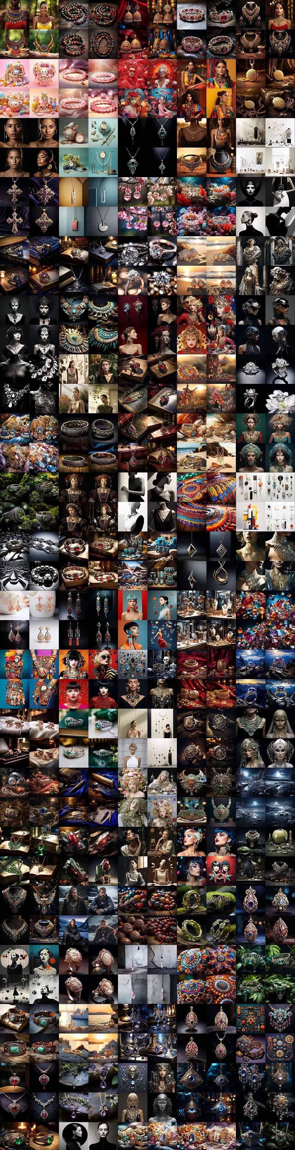 图片[12]-460+专业Midjourney珠宝摄影AI提示词+成效果图，戒指/项链/耳环/手链/宝石/及奢侈配饰等全品类-副业网