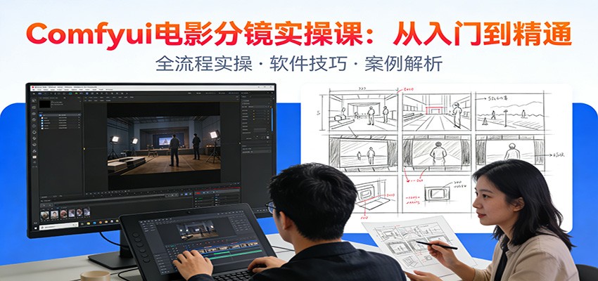 ComfyUI电影分镜实操课：分镜一致性，全流程AI视频制作，零基础也能做专业分镜-副业网