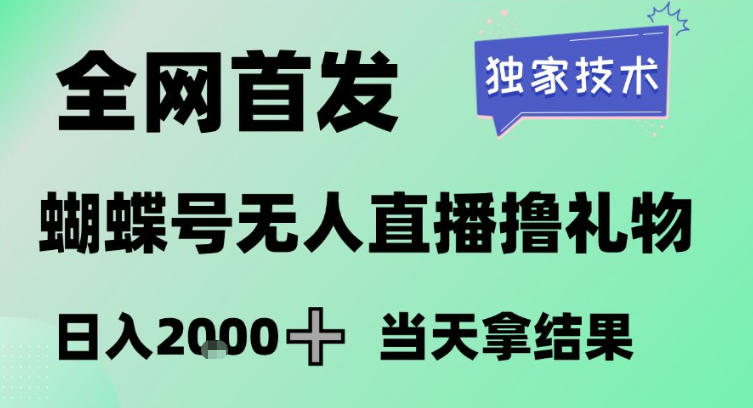 2026最新蝴蝶号无人直播掘金，独家技术，全网首发小白做了一个月收益3W，长期稳定可做【揭秘】-副业网
