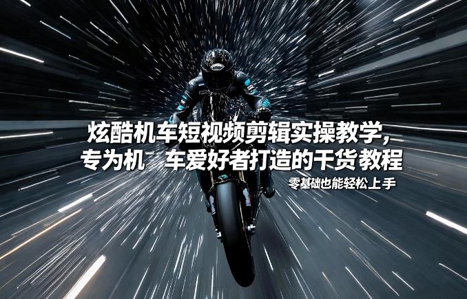 炫酷机车短视频剪辑实操教学，专为机车爱好者打造的干货教程，零基础也能轻松上手-副业网