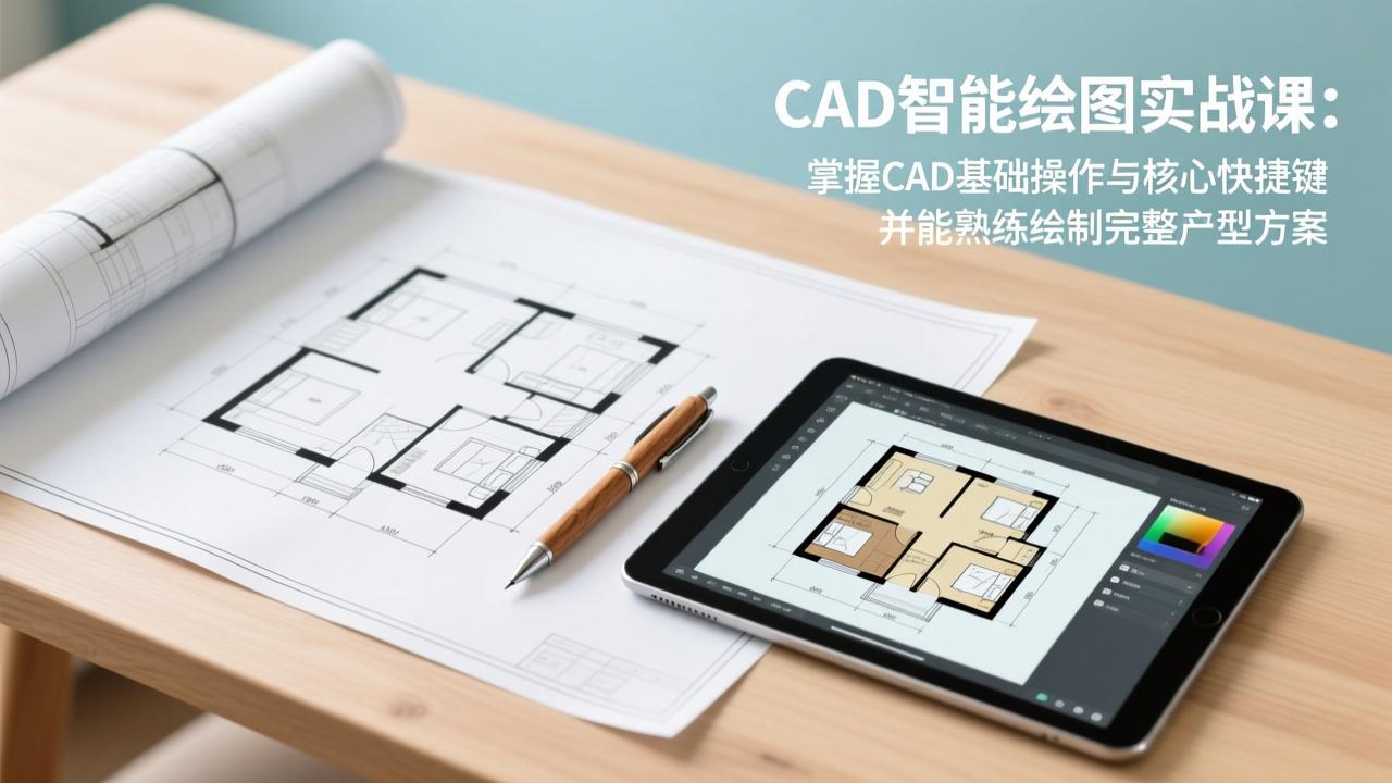 CAD智能绘图实战课：掌握CAD基础操作与核心快捷键，并能熟练绘制完整户型方案-副业网