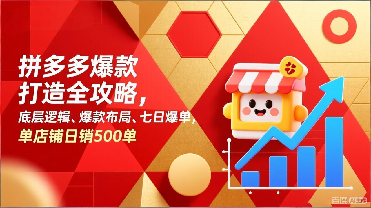 拼多多爆款打造全攻略，底层逻辑、爆款布局、七日爆单，单店铺日销500单-副业网