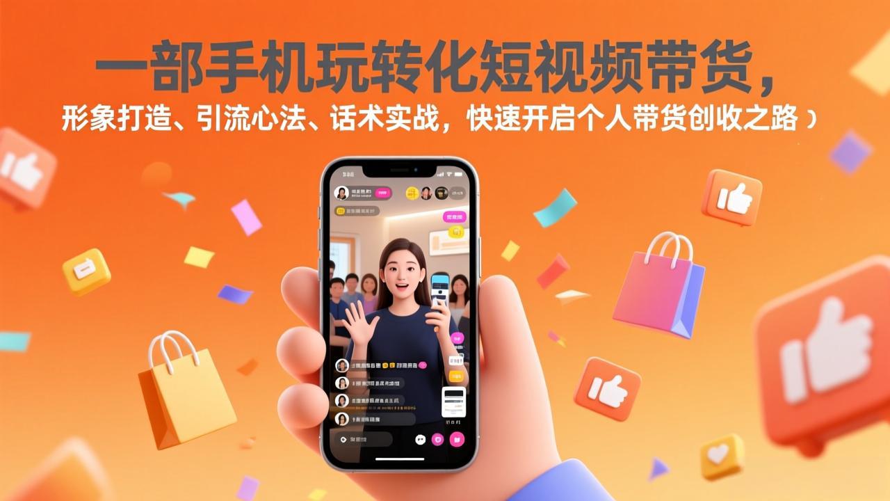 一部手机玩转化短视频带货，形象打造、引流心法、话术实战，快速开启个人带货创收之路-副业网