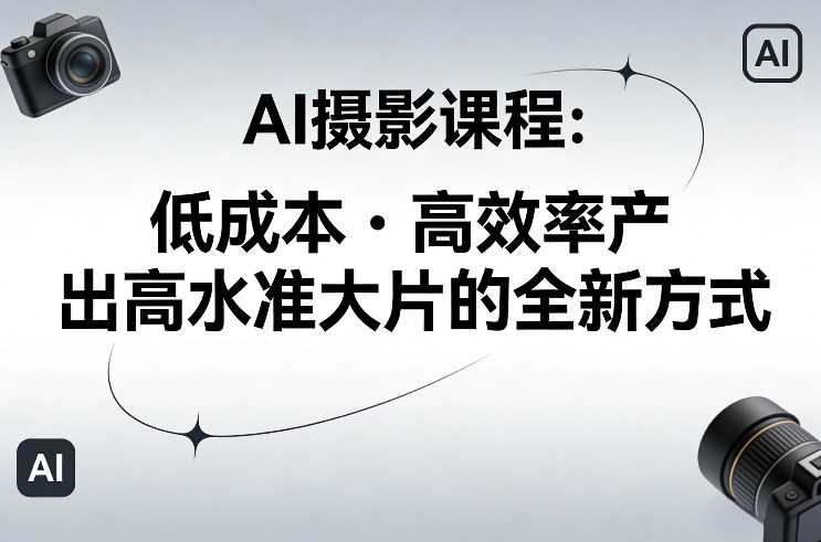 AI摄影课程，低成本高效率产出高水准大片的全新方式-副业网