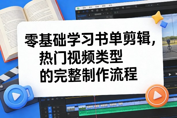 零基础学习书单剪辑，热门视频类型的完整制作流程(更新2026)-副业网