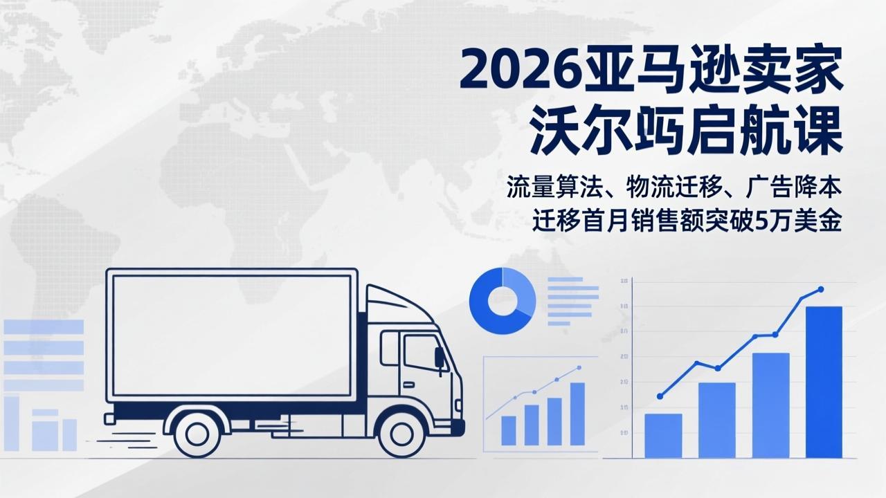 2026亚马逊卖家沃尔玛启航课，流量算法、物流迁移、广告降本，迁移首月销售额突破5万美金-副业网