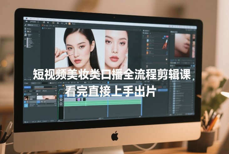 短视频美妆类口播全流程剪辑课，看完直接上手出片-副业网