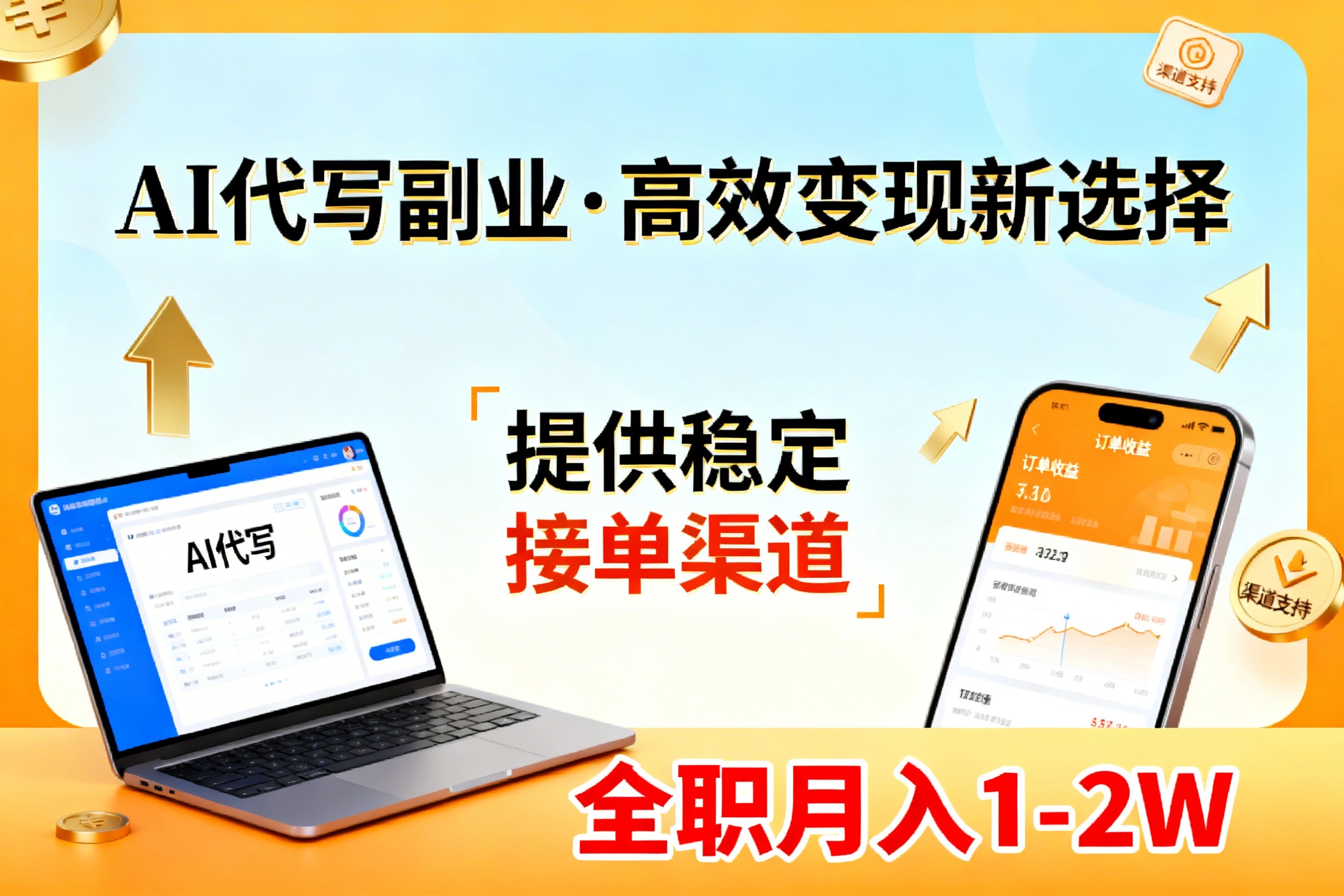 AI代写副业，高效变现，提供渠道，永不失业副业兼职 全职月入1-2W【SOP手册】-副业网