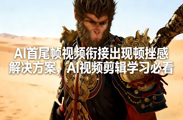 AI首尾帧视频衔接出现顿挫感解决方案，AI视频剪辑学习必看-副业网