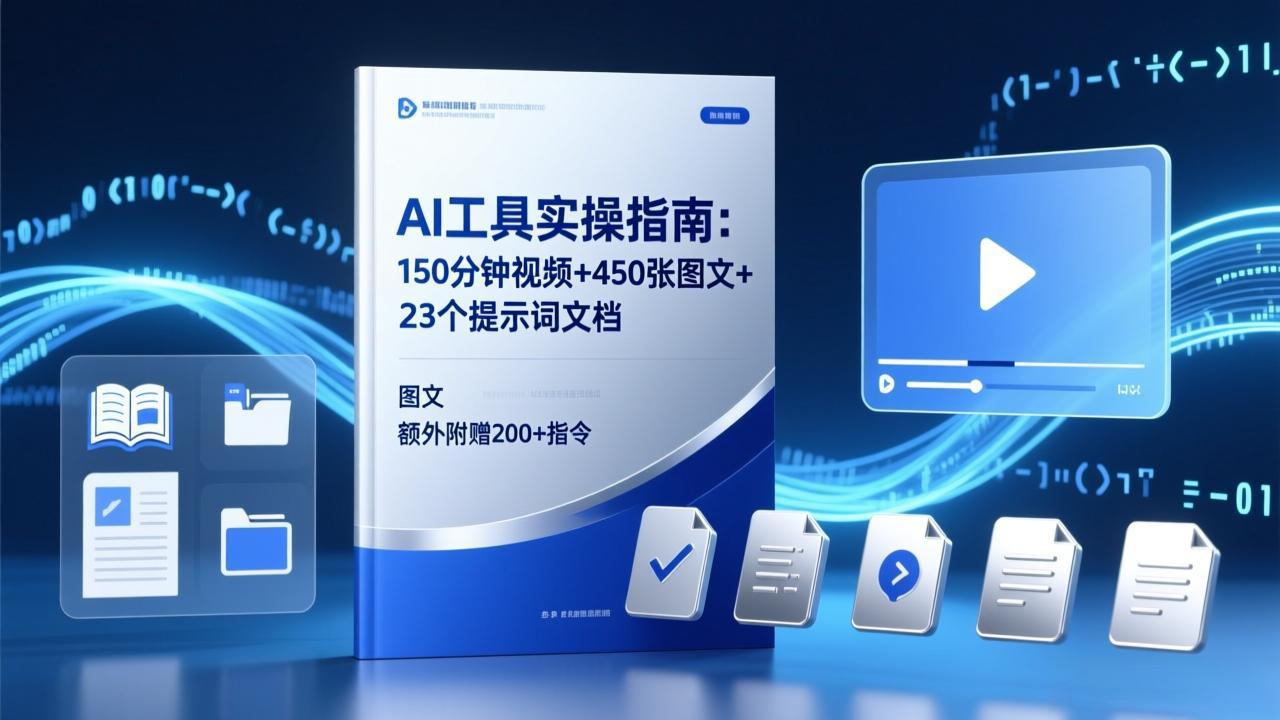 AI工具实操指南：150分钟视频+450张图文+23个提示词文档，额外附赠200+指令-副业网