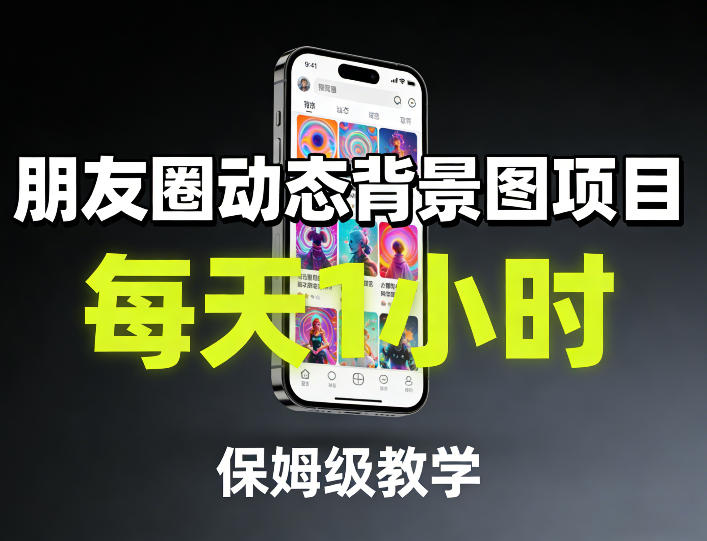 朋友圈动态背景图项目，每天1小时，保姆级教学-副业网