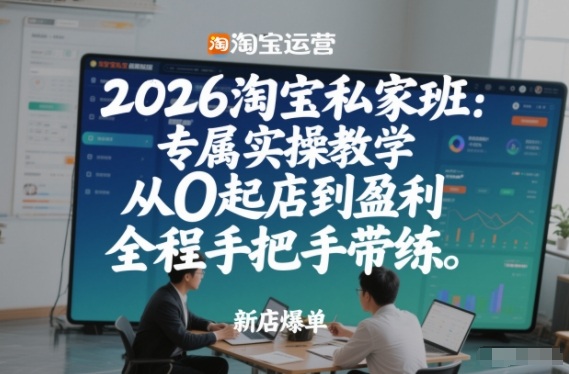 2026淘宝私家班：专属实操教学，从0起店到盈利，全程手把手带练(更新26年3月)-副业网