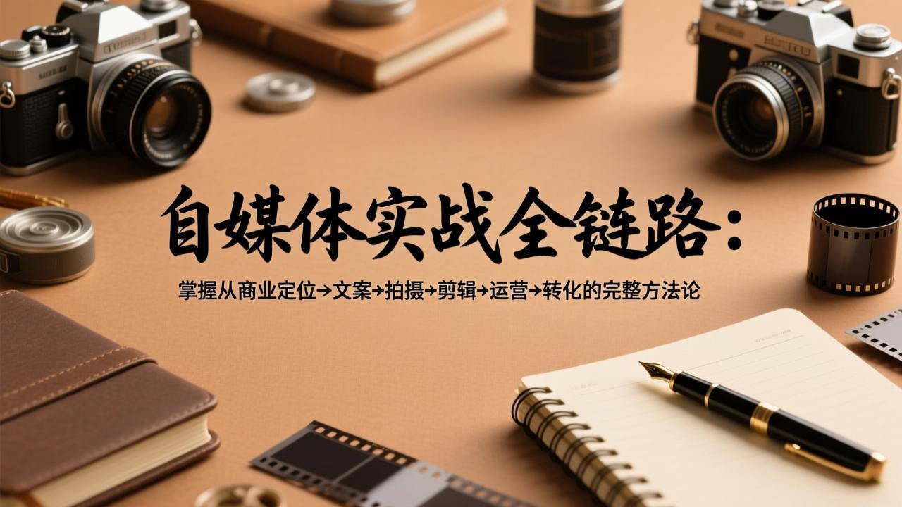 自媒体实战全链路：掌握从商业定位→文案→拍摄→剪辑→运营→转化的完整方法论-副业网