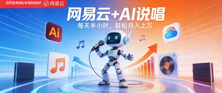 网易云+AI说唱，每天半小时，AI内容创作+流量变现，轻松月入1W-副业网