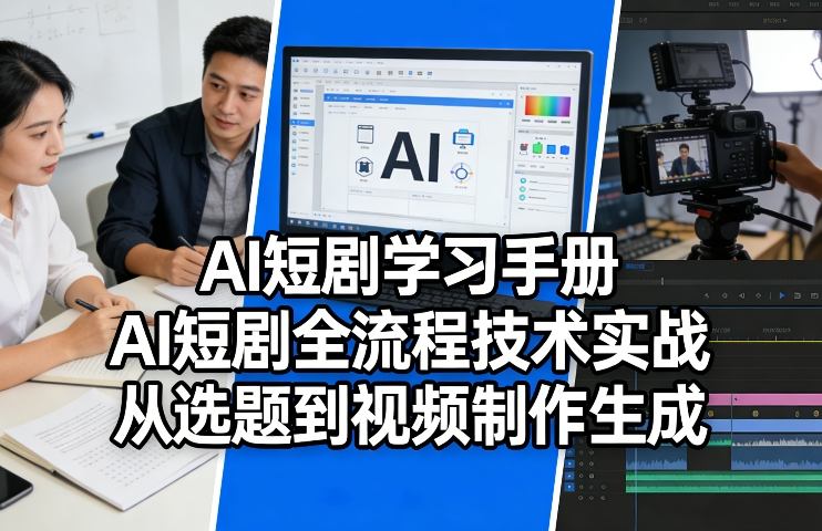 AI短剧学习手册，AI短剧全流程技术实战，从选题到视频制作生成-副业网