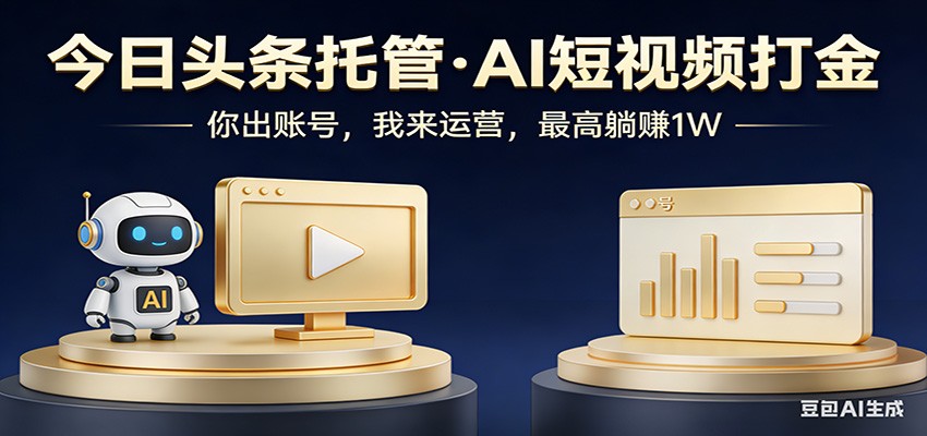 头条号AI托管，我提供作品，你提供账号，每天5分钟发布，小白躺赚3000+-副业网