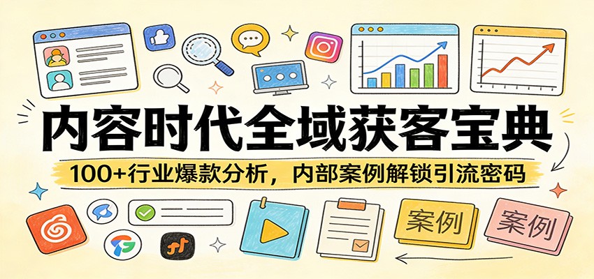 内容时代全域获客宝典：100+行业爆款分析，内部案例解锁引流密码-副业网