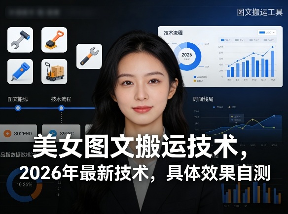 美女图文搬运技术，2026年最新技术，具体效果自测-副业网