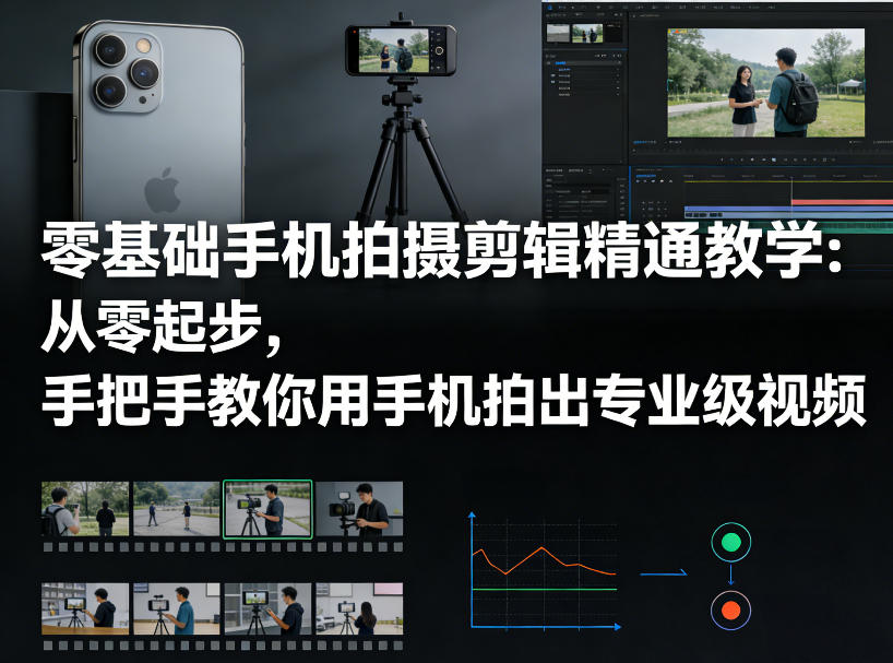 零基础手机拍摄剪辑精通教学：从零起步，手把手教你用手机拍出专业级视频-副业网