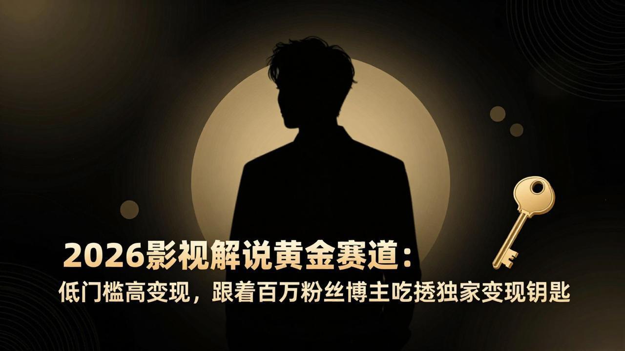 2026影视解说黄金赛道：低门槛高变现，跟着百万粉丝博主吃透独家变现钥匙-副业网
