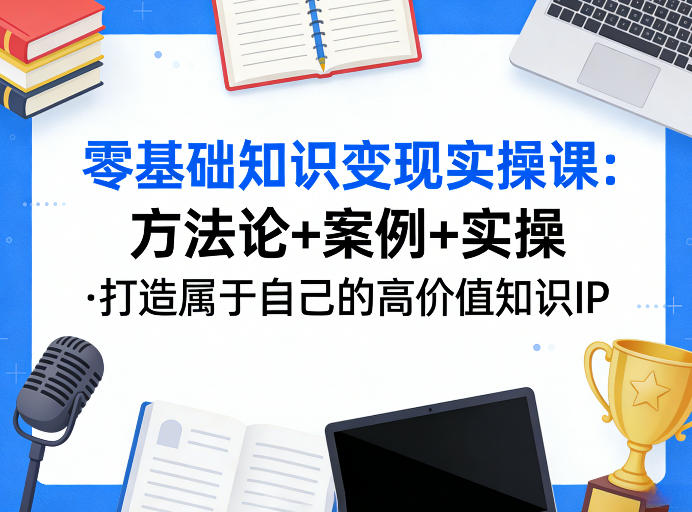 零基础知识变现实操课，方法论+案例+实操，打造属于自己的高价值知识IP-副业网