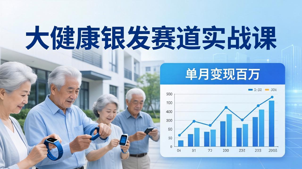 大健康银发赛道实战课：拆解视频号线索型 IP 单月变现百万逻辑，教你精准获客高效变现-副业网