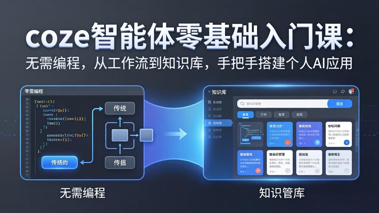 coze智能体零基础入门课：无需编程，从工作流到知识库，手把手搭建个人AI应用-副业网