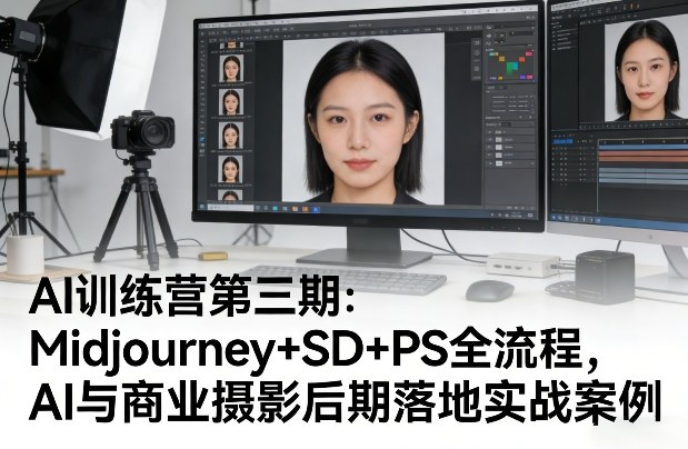 AI训练营第三期：Midjourney+SD+PS全流程，AI与商业摄影后期落地实战案例-副业网