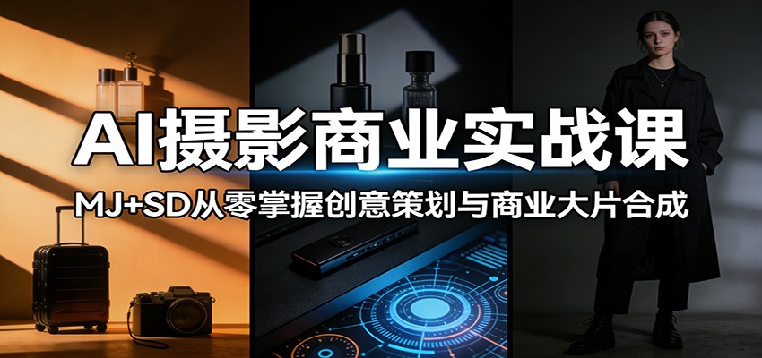 AI摄影商业实战课：MJ+SD从零掌握创意策划与商业大片合成-副业网