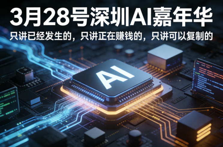 3月28号深圳AI嘉年华，只讲已经发生的，只讲正在賺钱的，只讲可以复制的-副业网