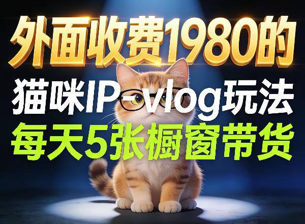 宠物赛道猫咪IP-vlog玩法，26条视频涨粉29W，每天5张橱窗带货拆解-副业网