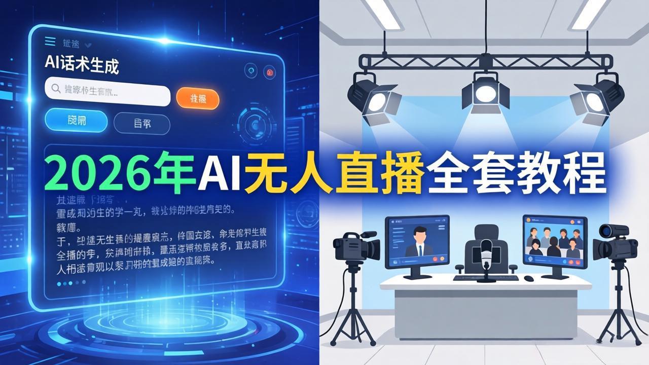 2026年AI无人直播全套教程：OBS安装+软件配置+直播间搭建+话术生成+一键开播实操-副业网