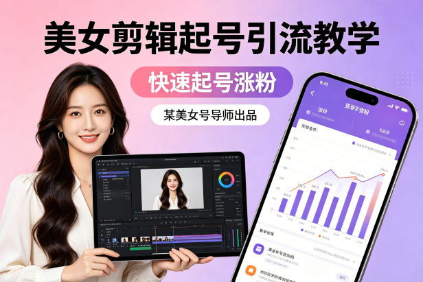 某美女号导师出品：美女剪辑起号引流教学，快速起号涨粉-副业网