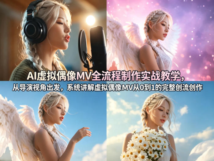 AI虚拟偶像MV全流程制作实战教学，从导演视角出发，系统讲解虚拟偶像MV从0到1的完整创作流程-副业网