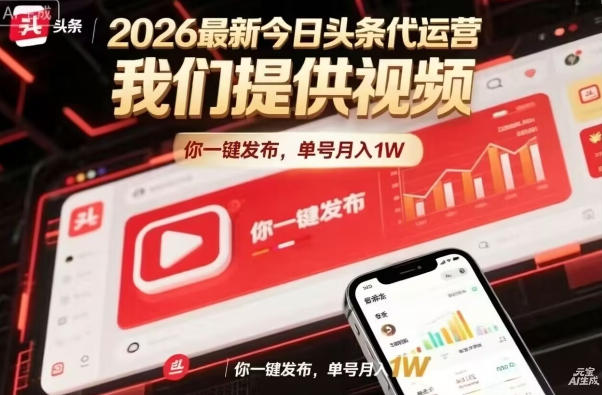 今日头条躺賺模式，你9我1，操作简单，一键发布，单机日入数百，长期合作【揭秘】-副业网