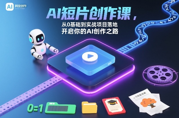 AI短片创作课，从0基础到实战项目落地，开启你的AI创作之路(更新0411)-副业网